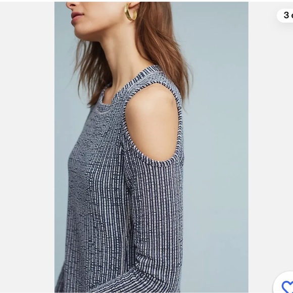 Anthropologie By Sol Angeles Textured Knit Open-Shoulder Dress - Picture 3 of 9